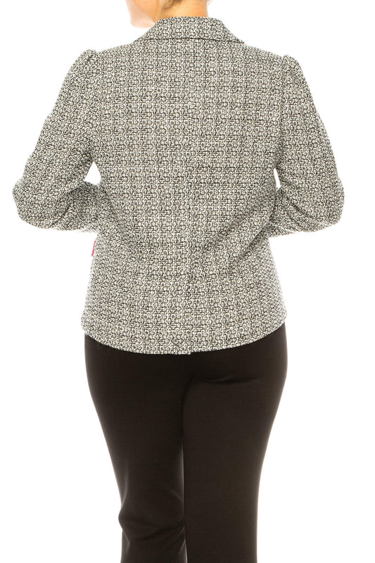 Zac & Rachel Single-Button Tweed Blazer Jacket