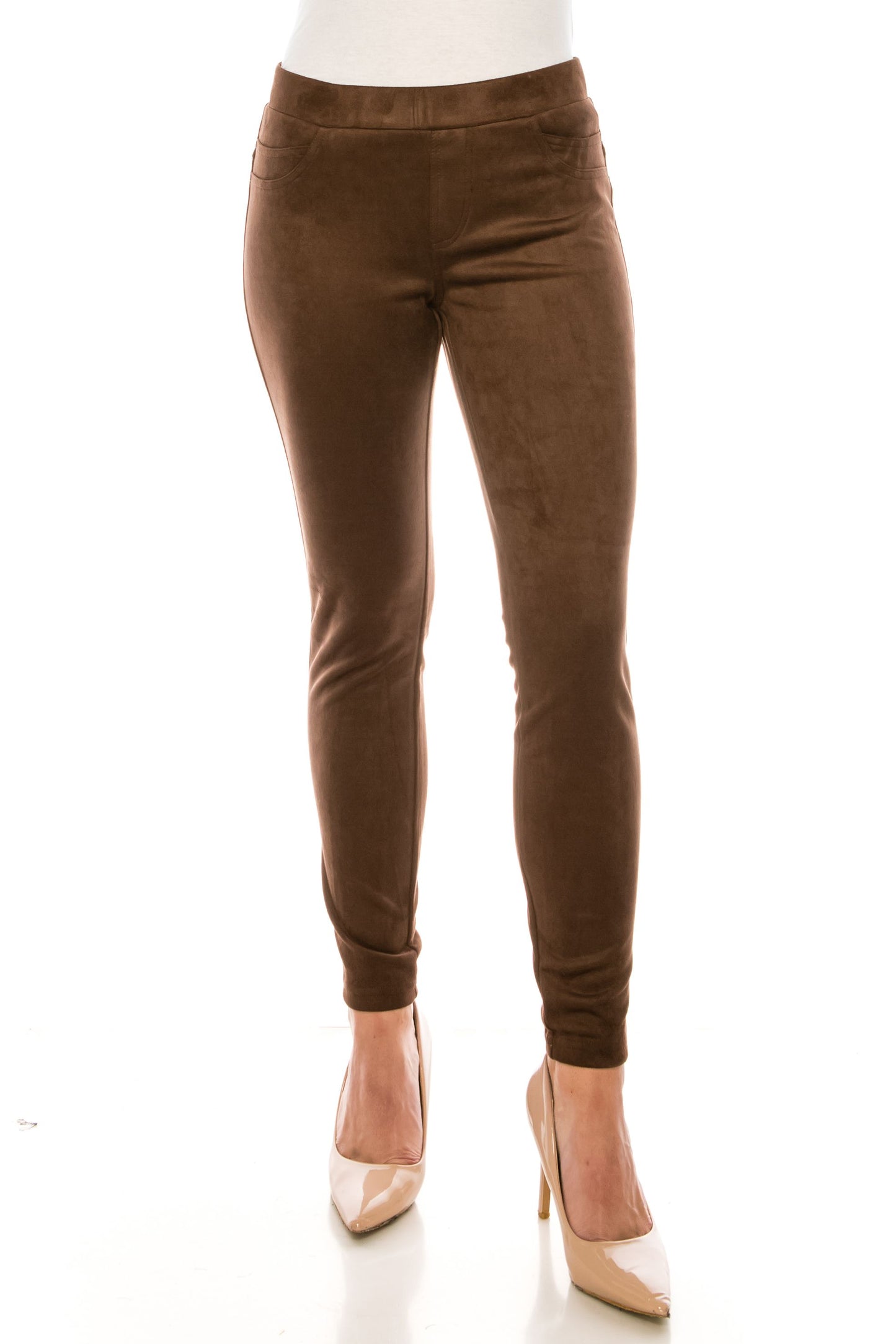 Zac & Rachel Two Pocket Faux-Suede Pull-On Legging