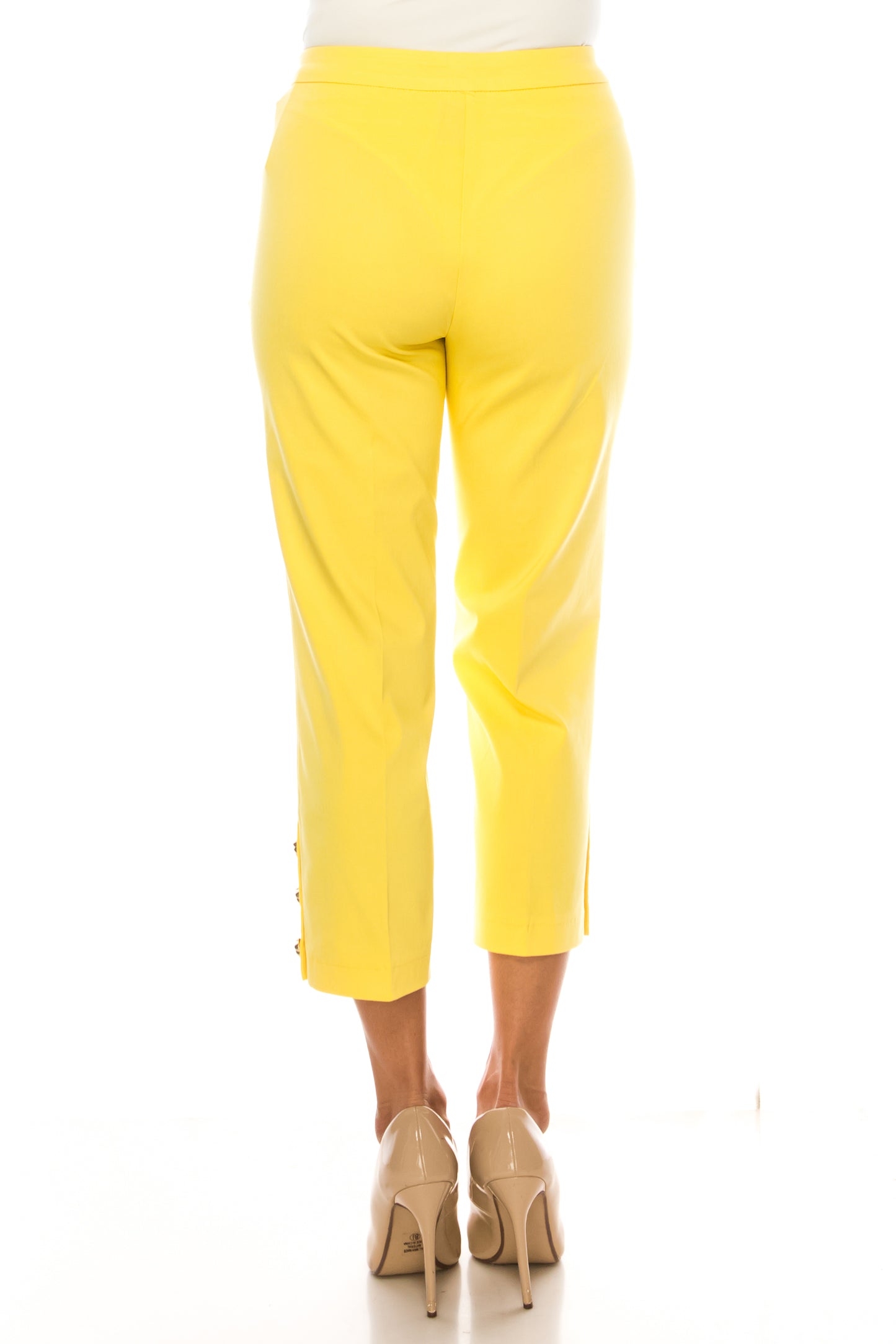 Zac & Rachel Pull-On Button-Leg Detail Capri Pants