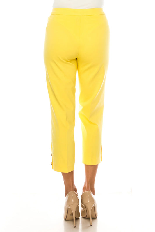 Zac & Rachel Pull-On Button-Leg Detail Capri Pants