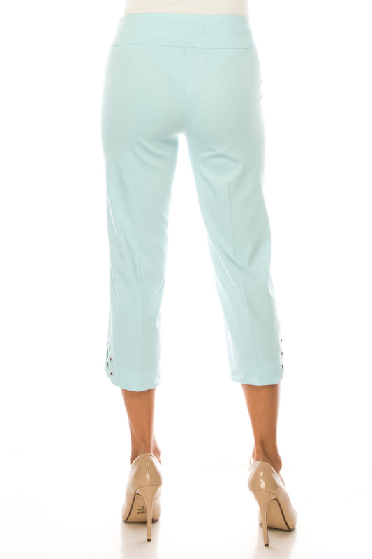 Zac & Rachel Pull-On Studded Leg Capri Pants