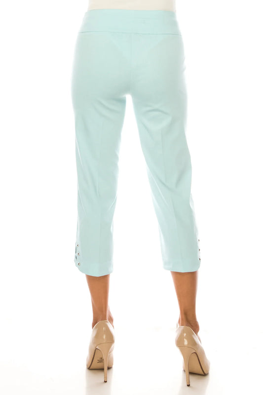 Zac & Rachel Pull-On Studded Leg Capri Pants
