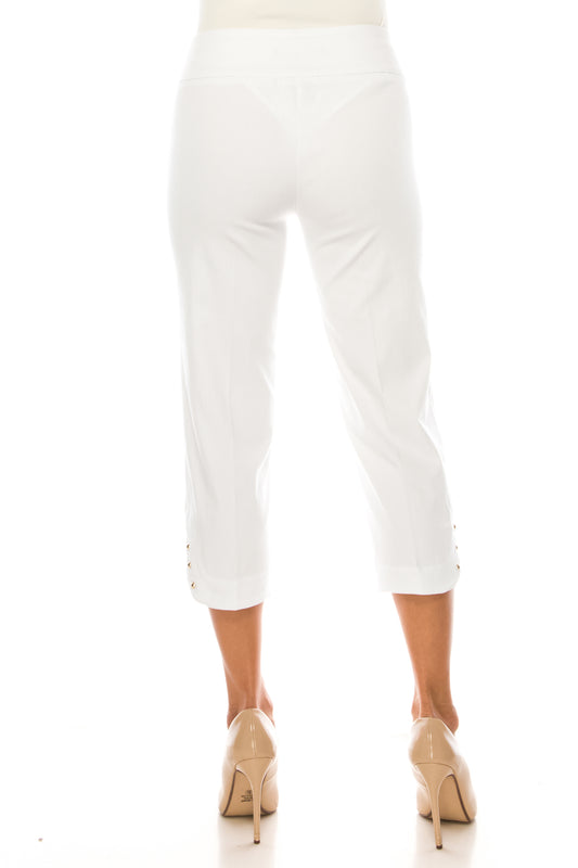 Zac & Rachel Pull-On Studded Leg Capri Pants