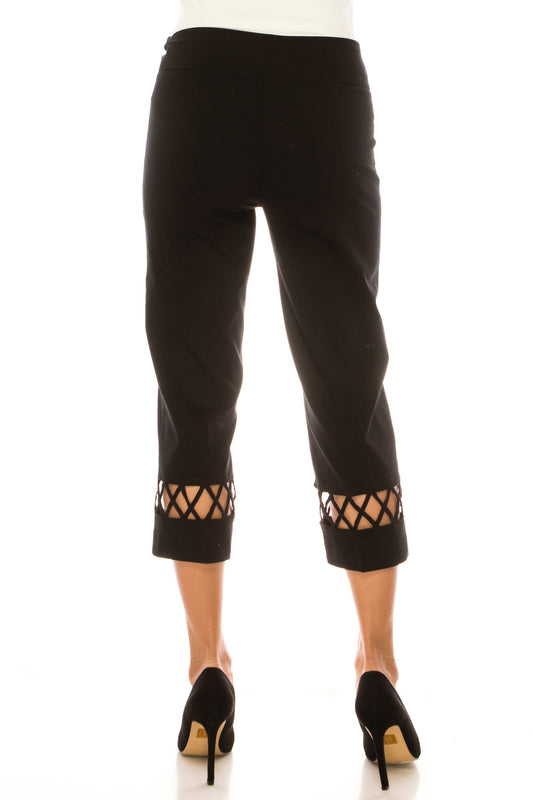 Zac & Rachel Pull-On Crisscross Leg Capri Pants