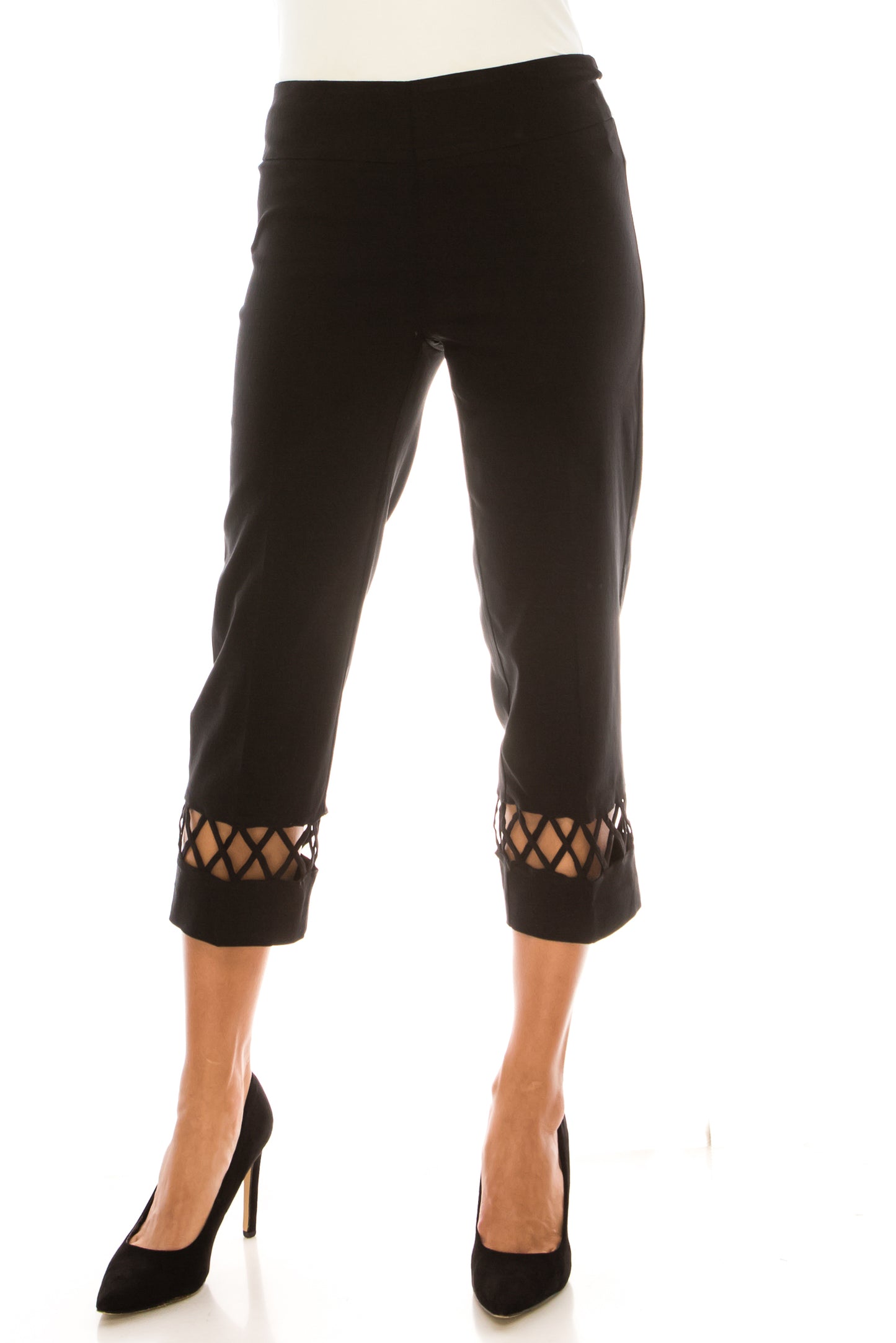 Zac & Rachel Pull-On Crisscross Leg Capri Pants