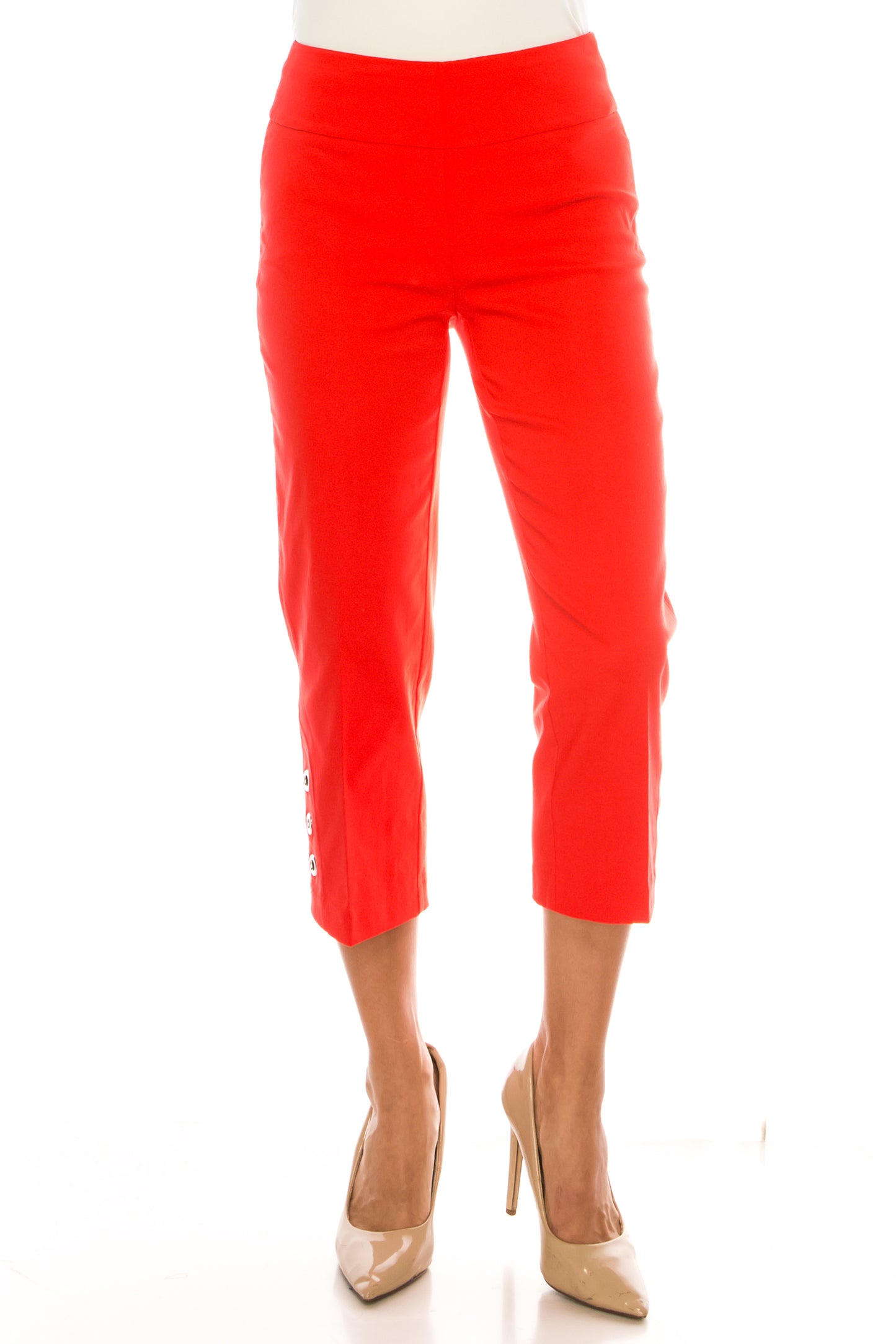 Zac & Rachel Pull-On Three-Grommet Leg Capri Pants