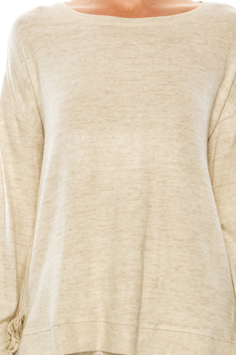 Zac & Rachel Boat Neck Long Sleeve Knit Top