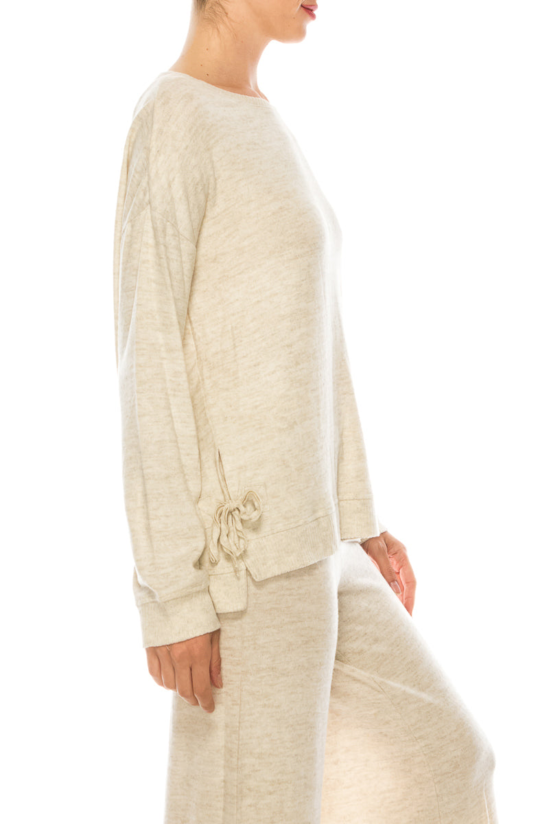 Zac & Rachel Boat Neck Long Sleeve Knit Top