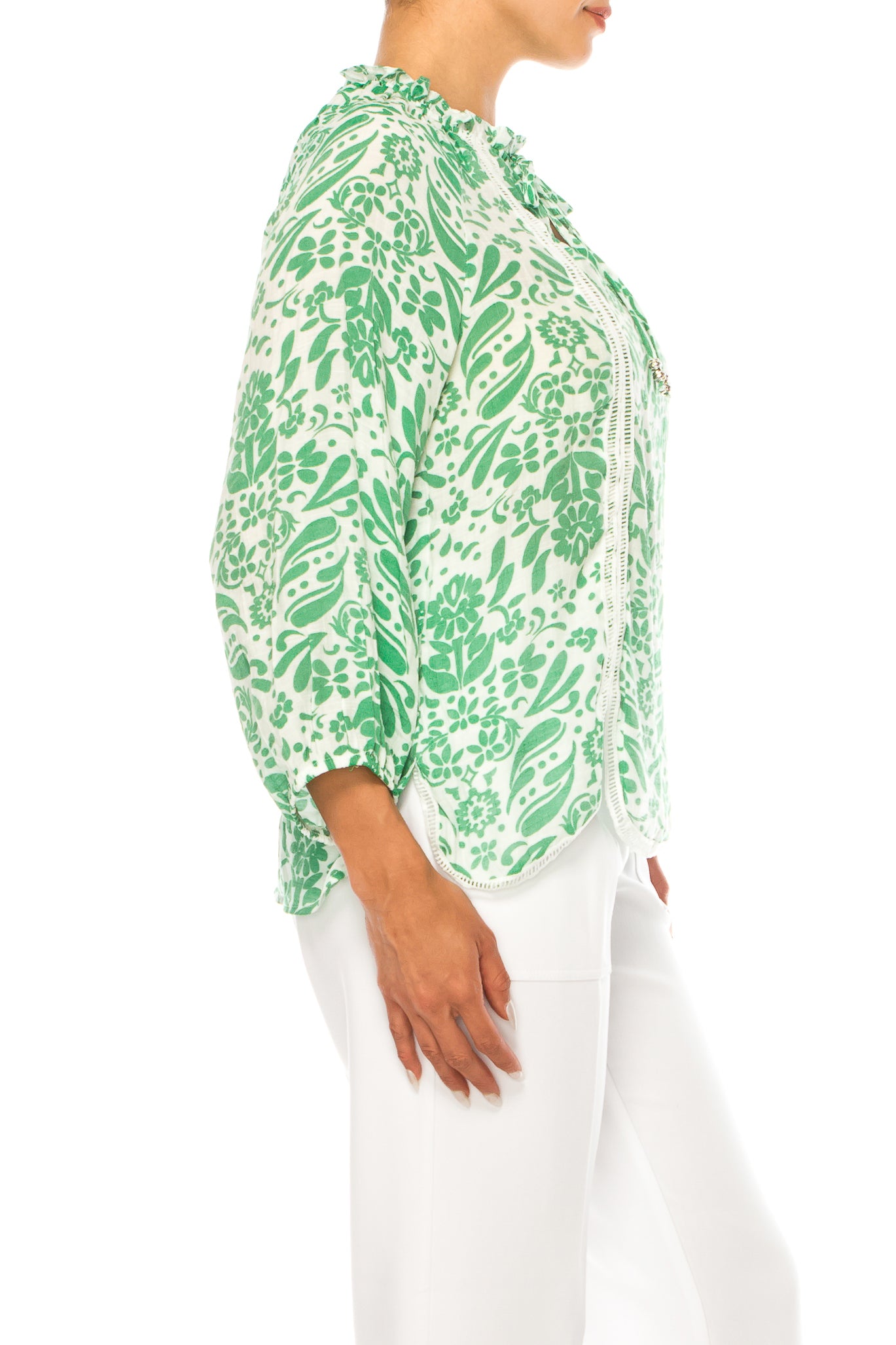 Zac & Rachel Long Sleeve Embroidered Detail Blouse