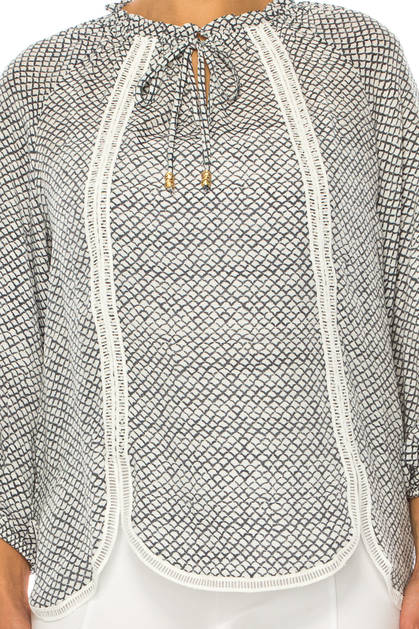 Zac & Rachel Long Sleeve Embroidered Detail Blouse