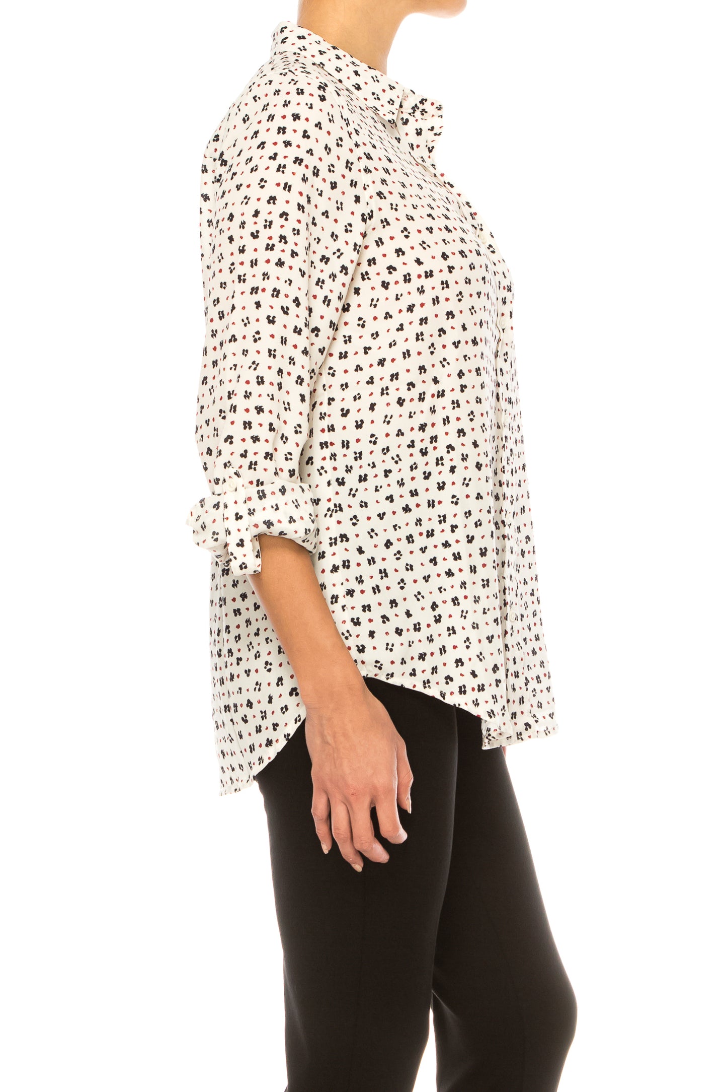 Zac & Rachel Printed 3/4 Sleeve Button Down Shirt
