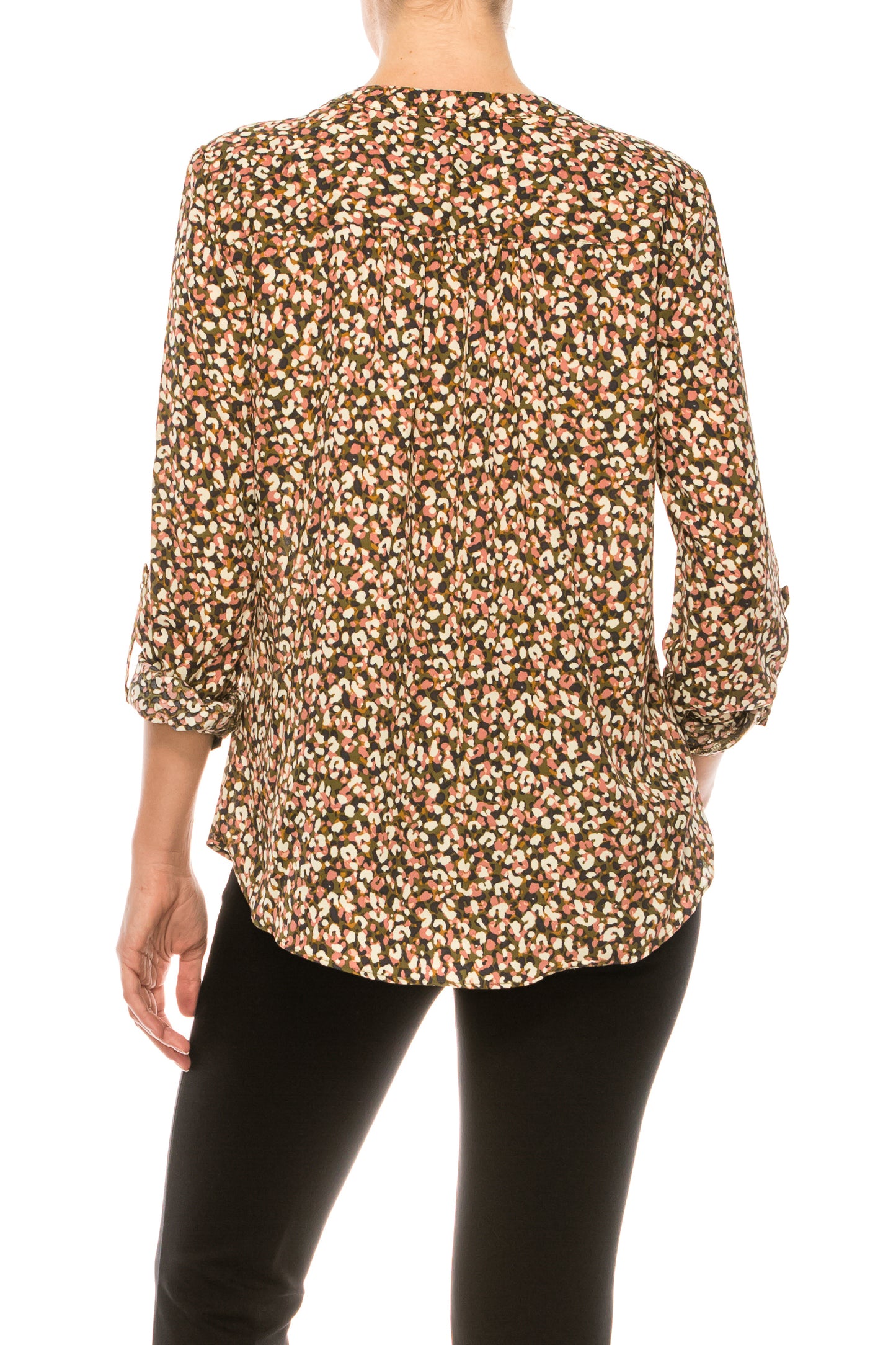 Zac & Rachel Printed Button-Up Long Sleeve Top