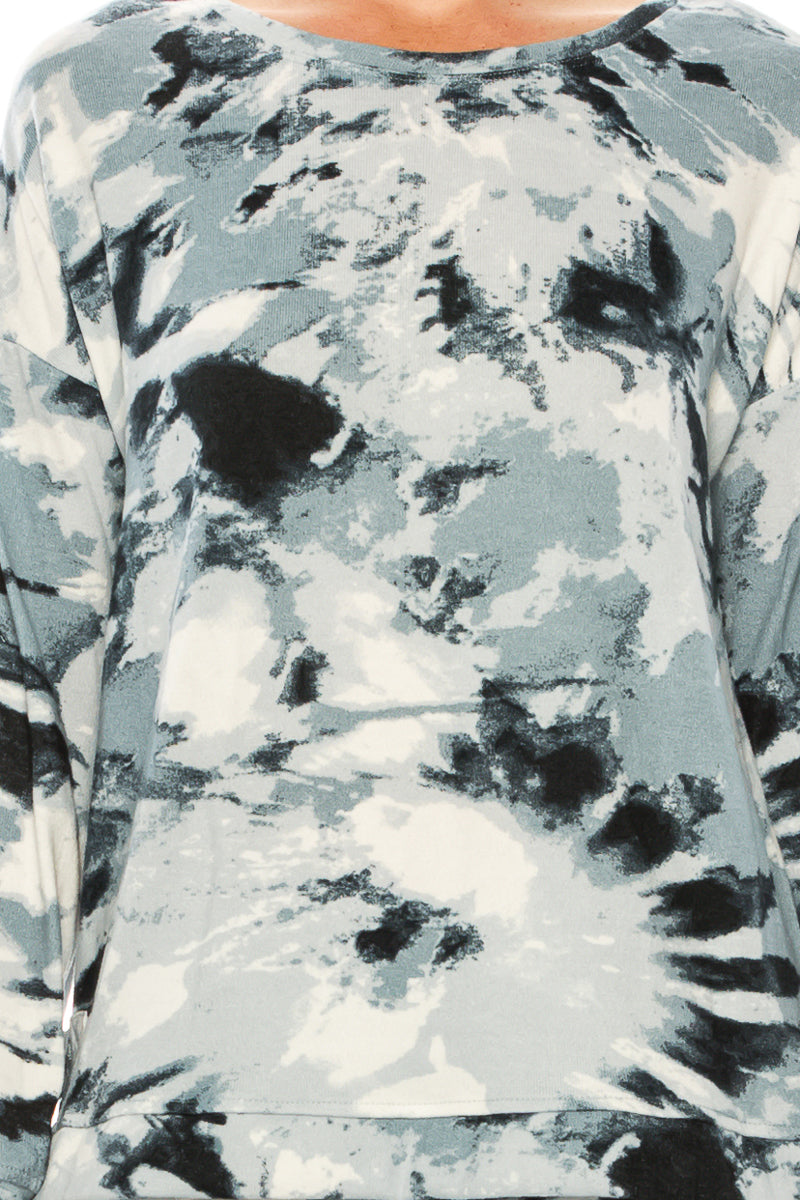 Zac & Rachel Multi-Print Long Sleeve Knit Top