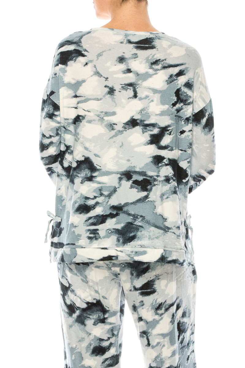 Zac & Rachel Multi-Print Long Sleeve Knit Top