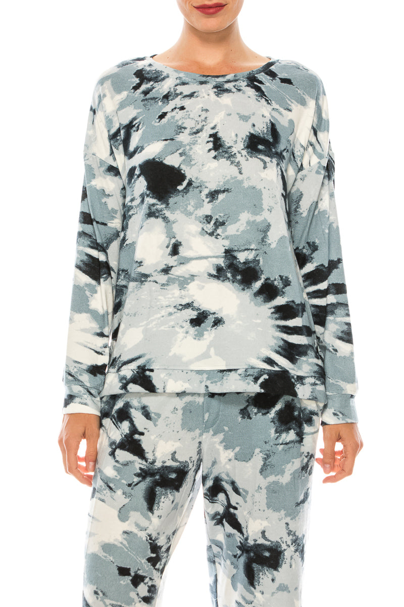 Zac & Rachel Multi-Print Long Sleeve Knit Top