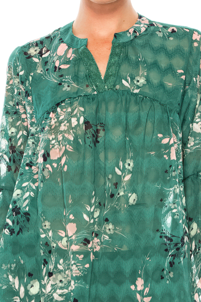 Zac & Rachel Multi-Print Long Sleeve Swing Top
