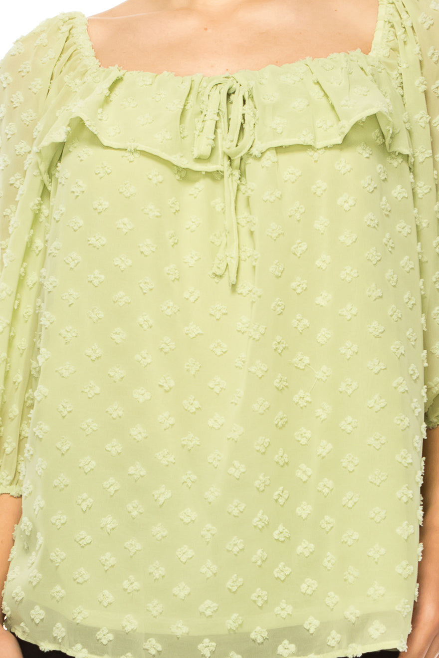 Zac & Rachel Floral Peasant Tie Top