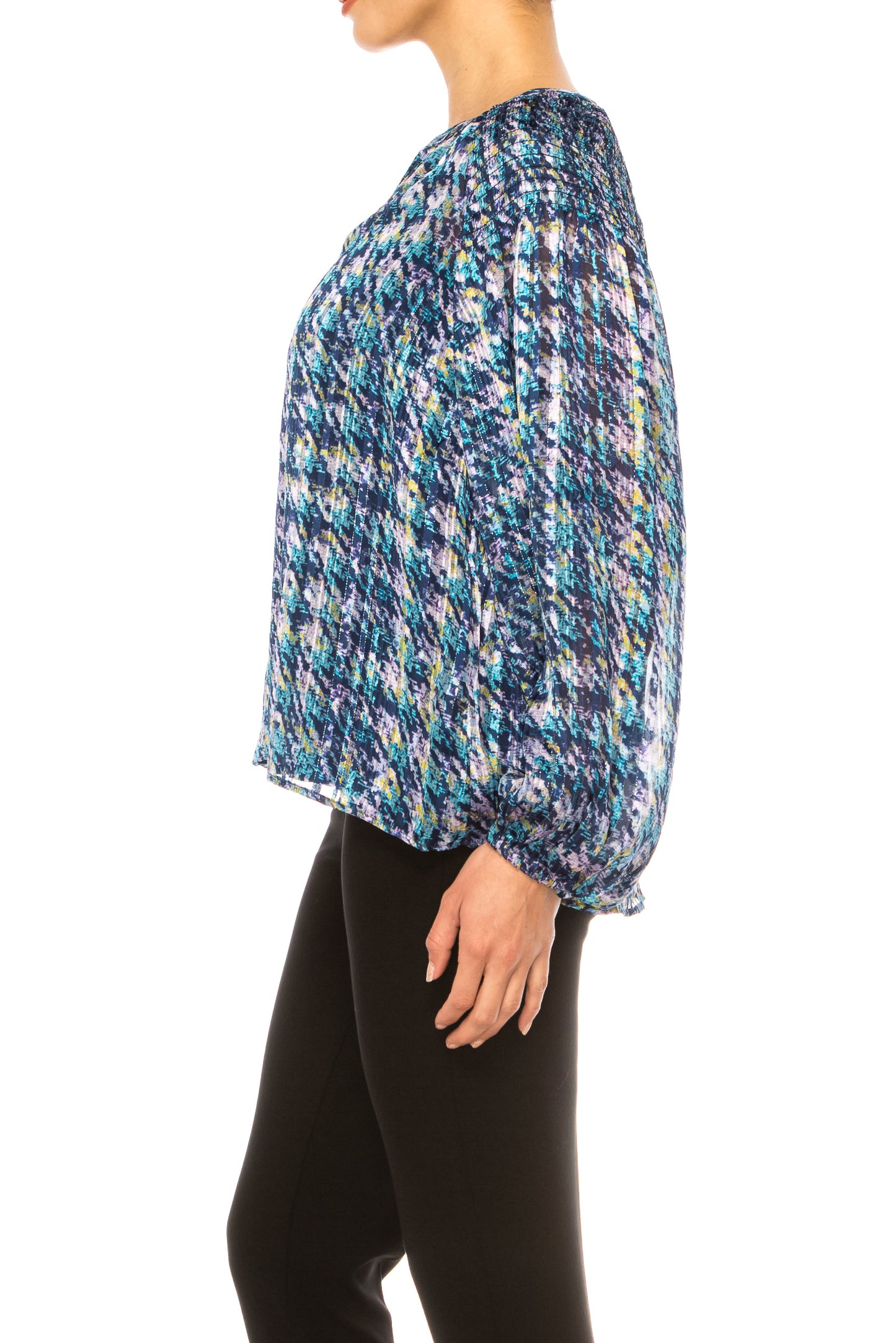 Zac & Rachel Long Sleeve Smocked Shoulder Top