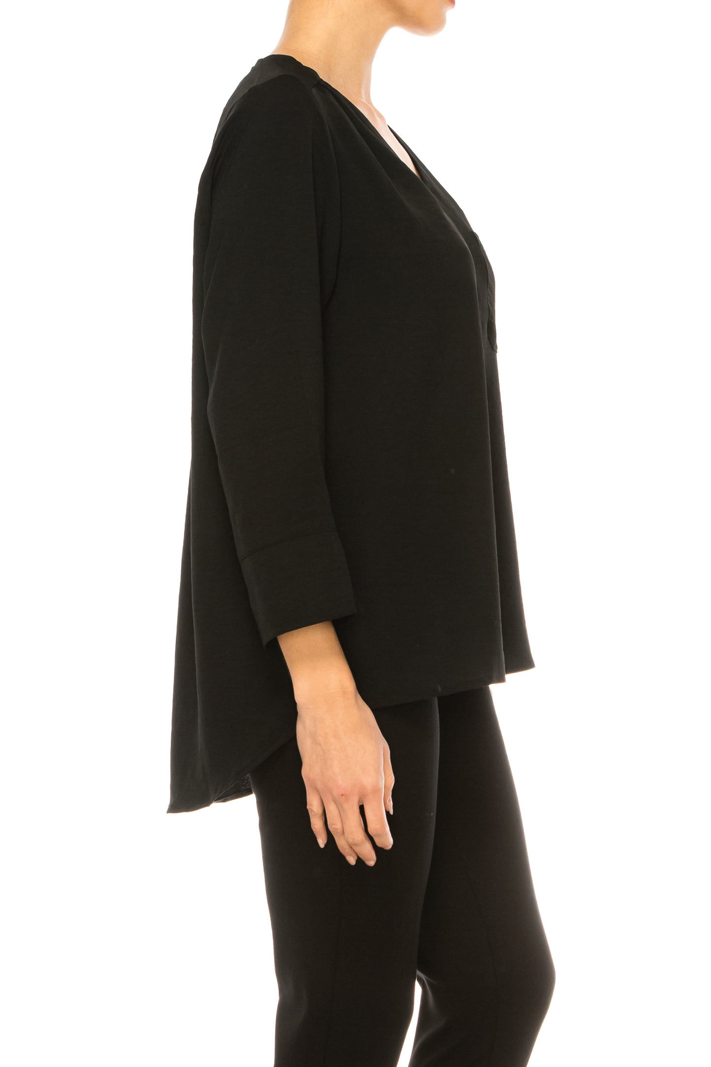 Zac & Rachel 3/4 Sleeve Split Neck Top