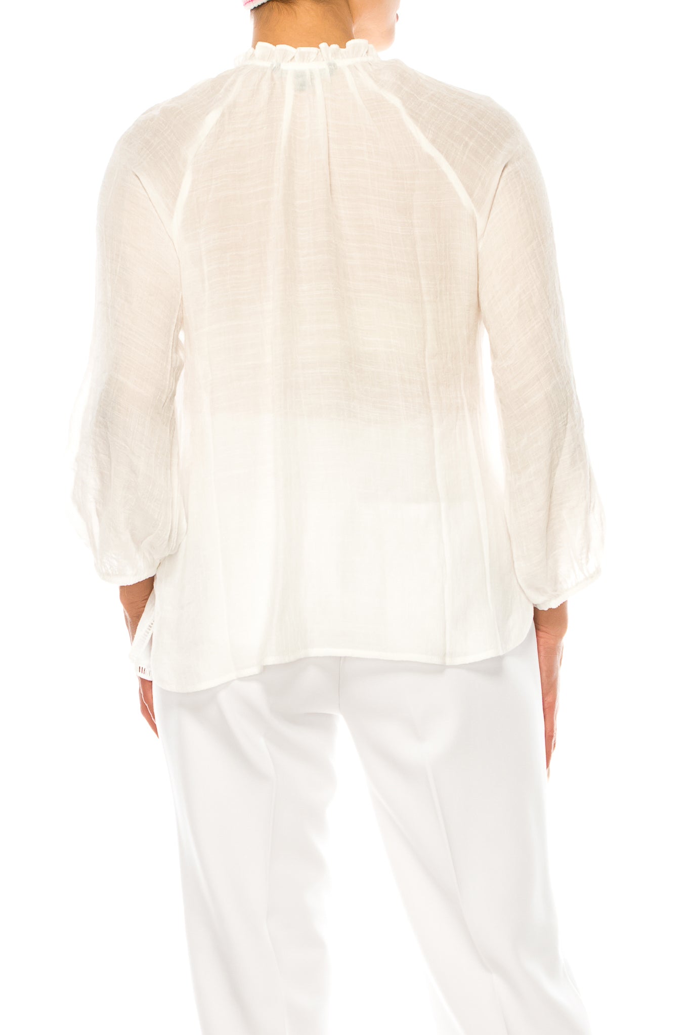Zac & Rachel Embroidered Detail Tie Neck Top