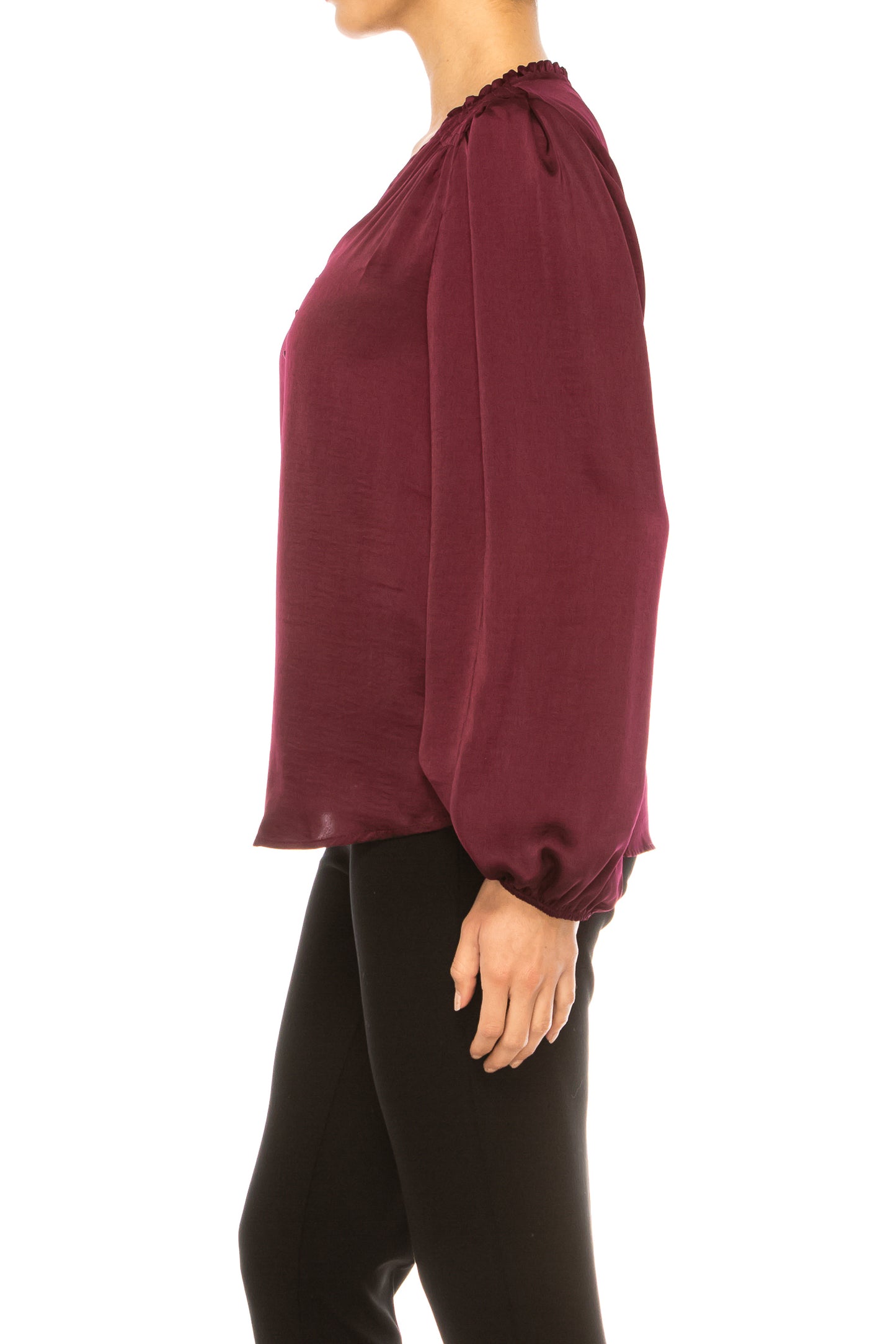 Zac & Rachel Smocked Shoulder Long Sleeve Top