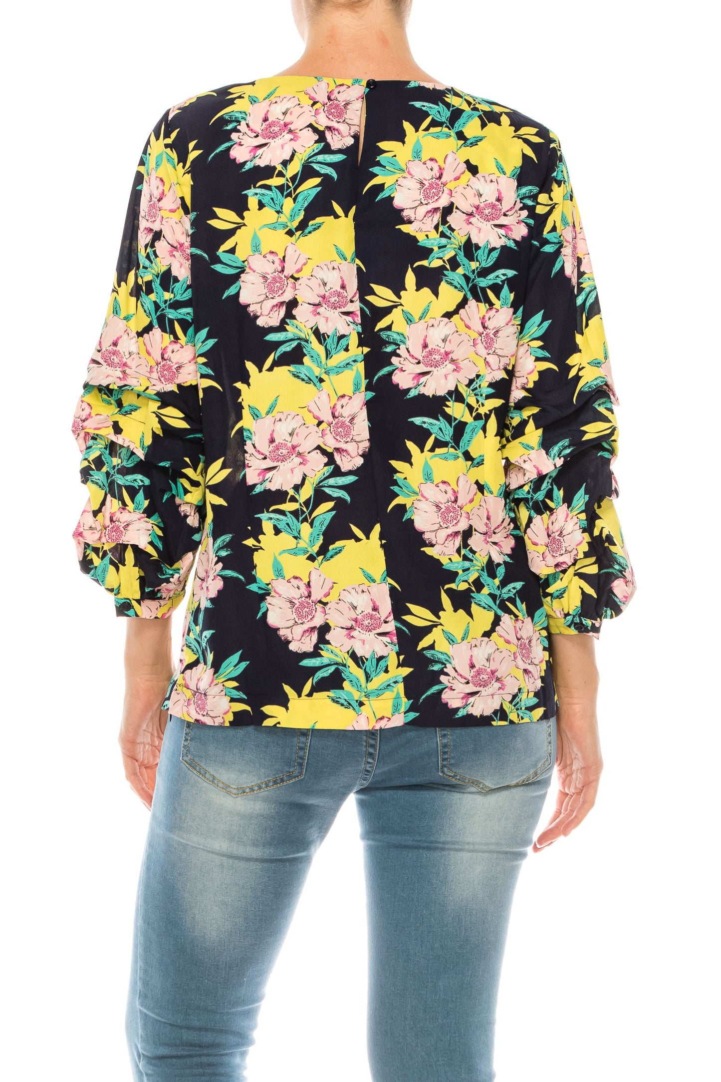 Jessica Rose Long Sleeve Floral Print Top