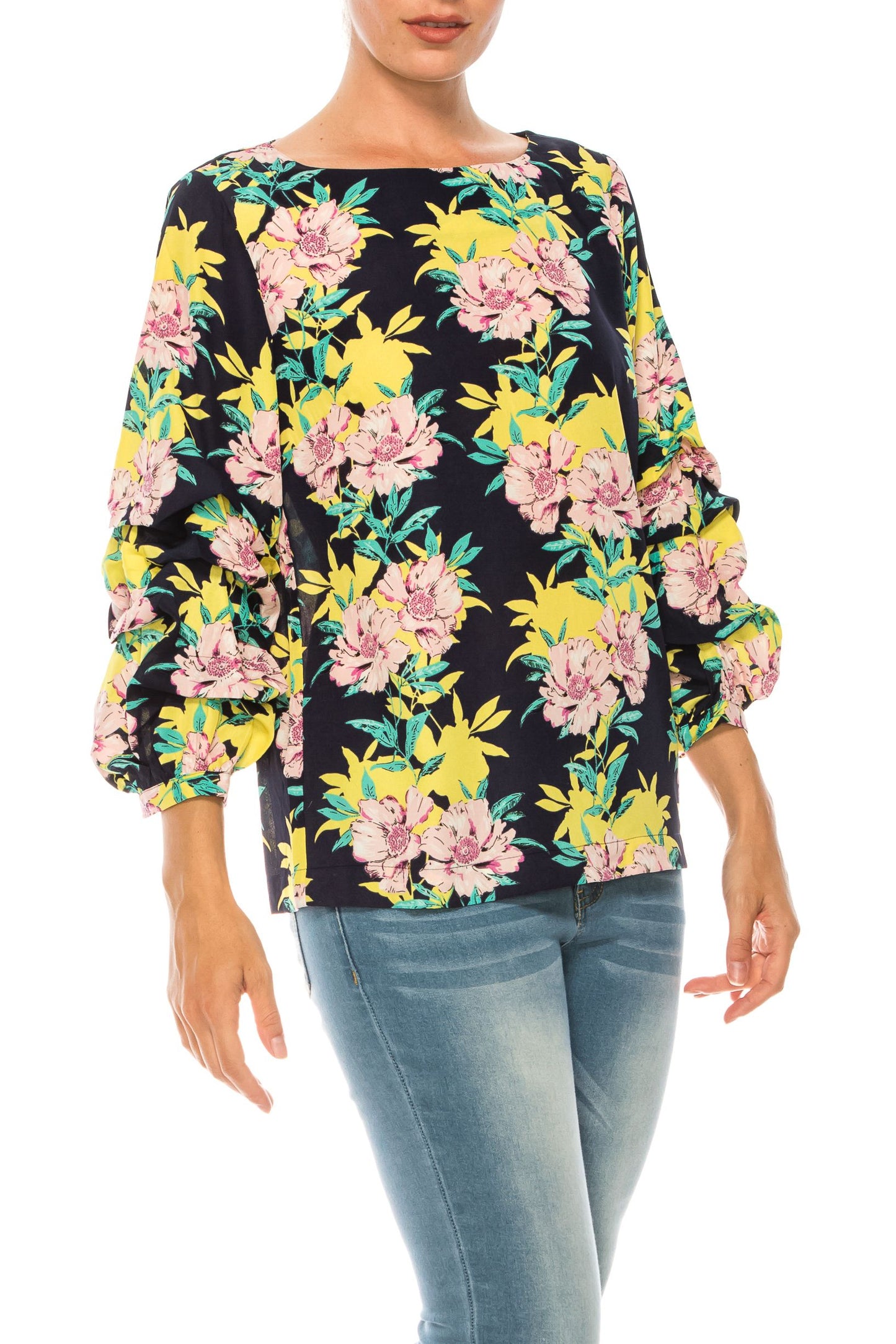 Jessica Rose Long Sleeve Floral Print Top