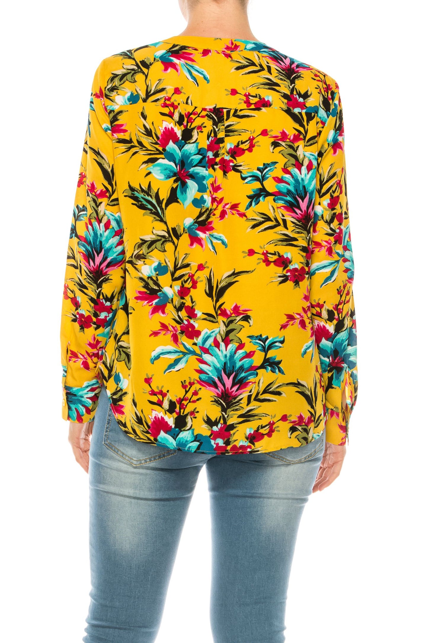 Jessica Rose Multi-Print Long Sleeve Pullover Top