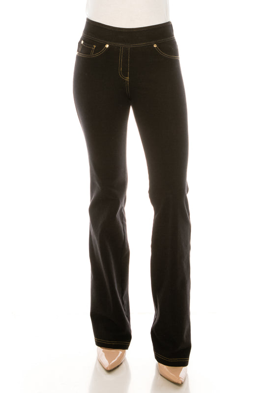 Nygard Black Denim Three Pocket Elastic Waist Boot Cut Jegging