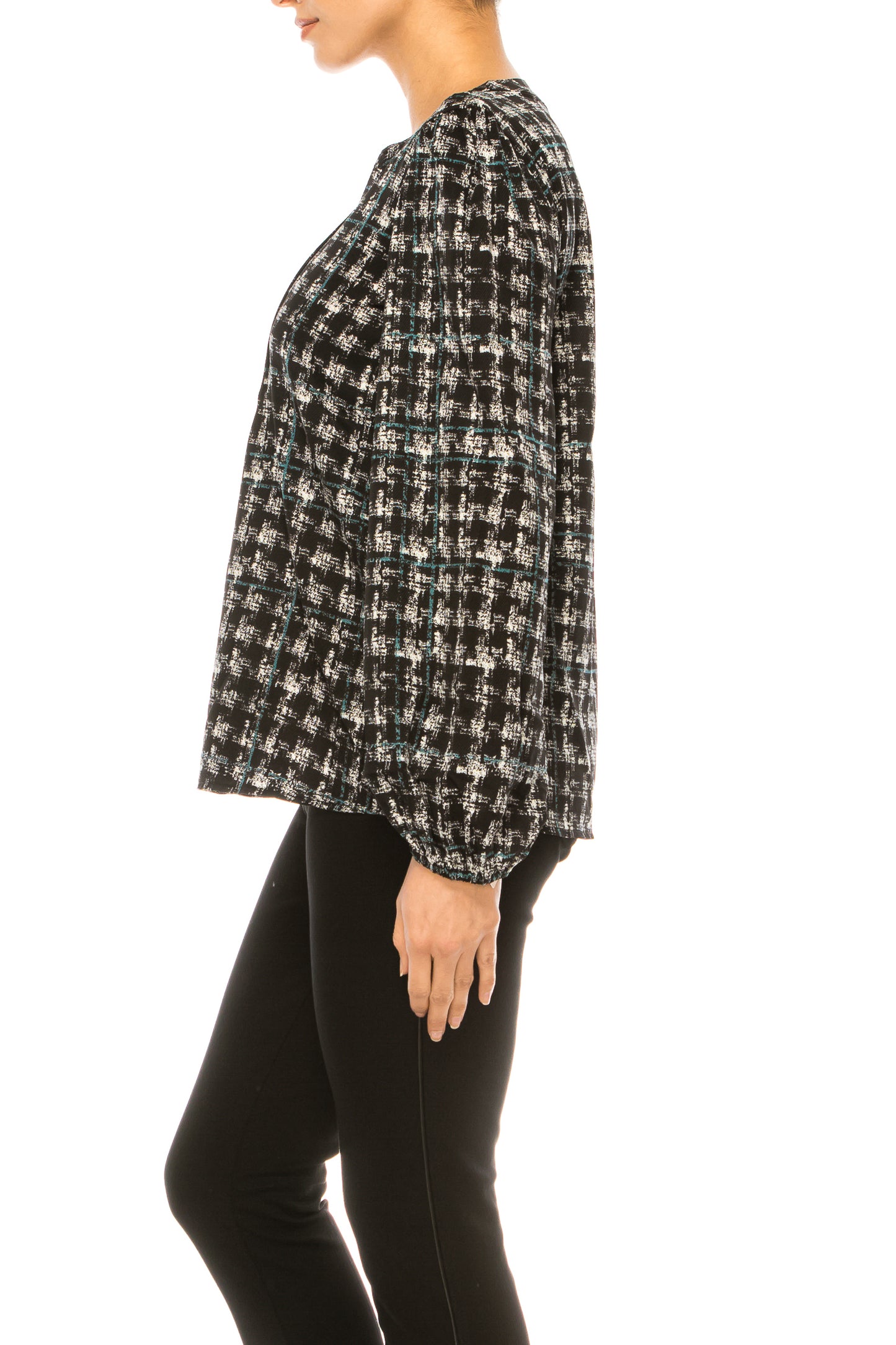 Hope & Harlow V-Neck Collar Printed Top