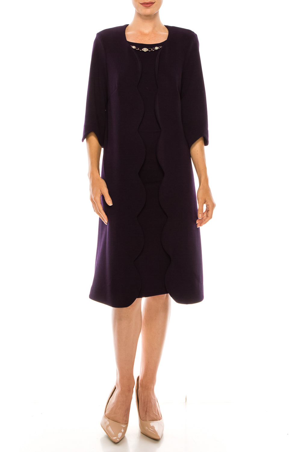 Maya Brooke 3/4 Sleeve 2 Piece Jacket Dress (PLUS SIZE) – New Yorker's Apparel Maya Brooke 3/4 Sleeve 2 Piece Jacket Dress (PLUS SIZE) – New Yorker's Apparel