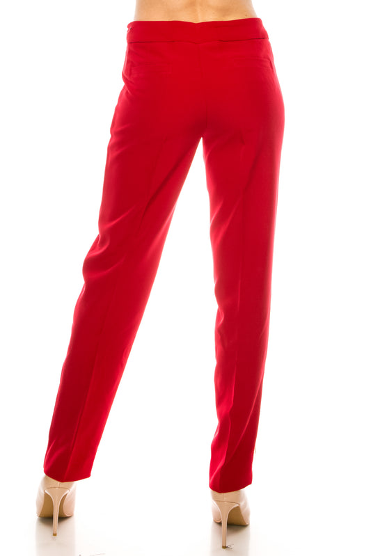 Zac & Rachel Twill Slim Pants with 2 Front Functional Pockets