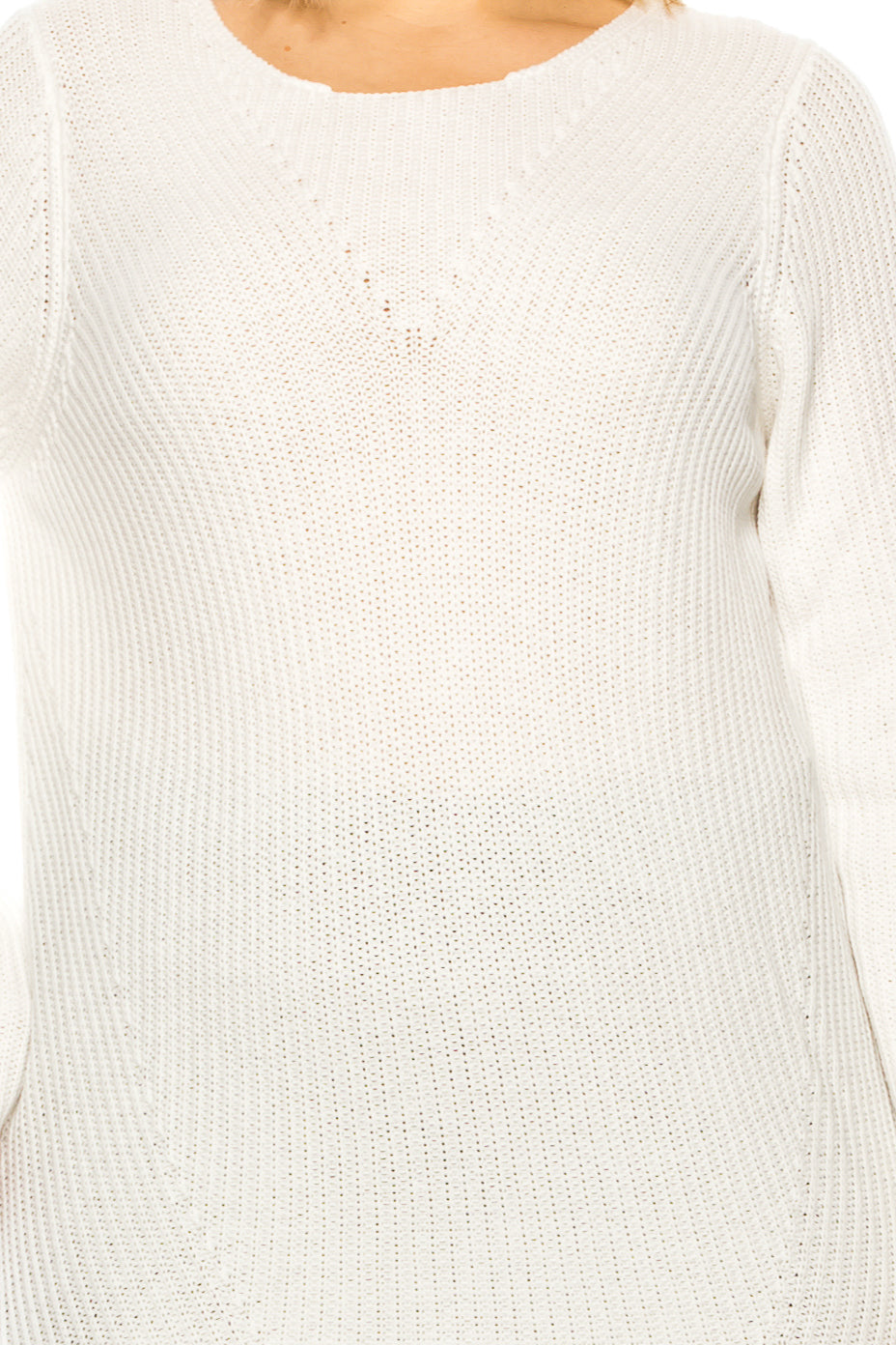 Nygard White Long Sleeve Tunic with Side Zipper Detail