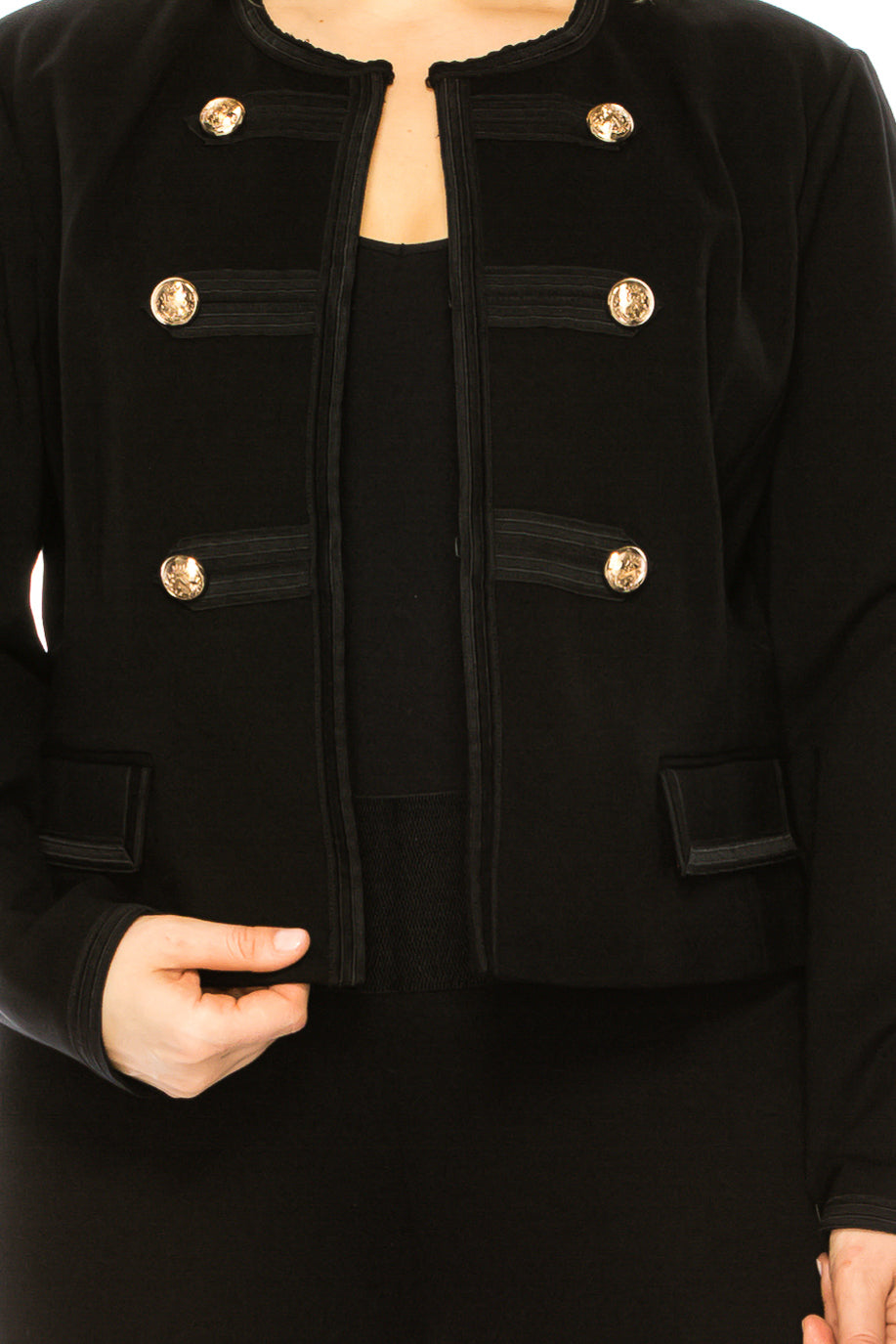 Nygard Black Double Breasted Crop Blazer