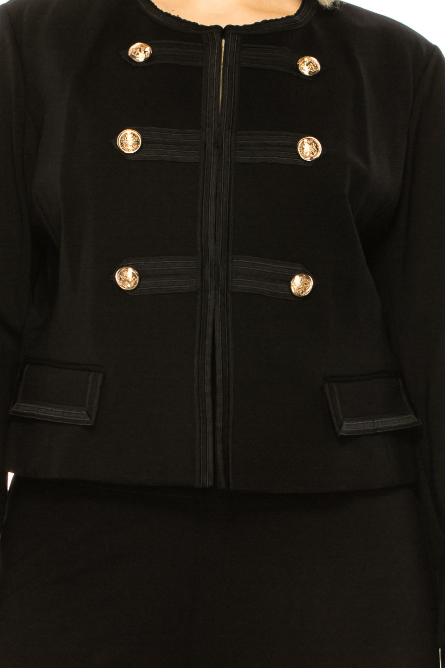 Nygard Black Double Breasted Crop Blazer