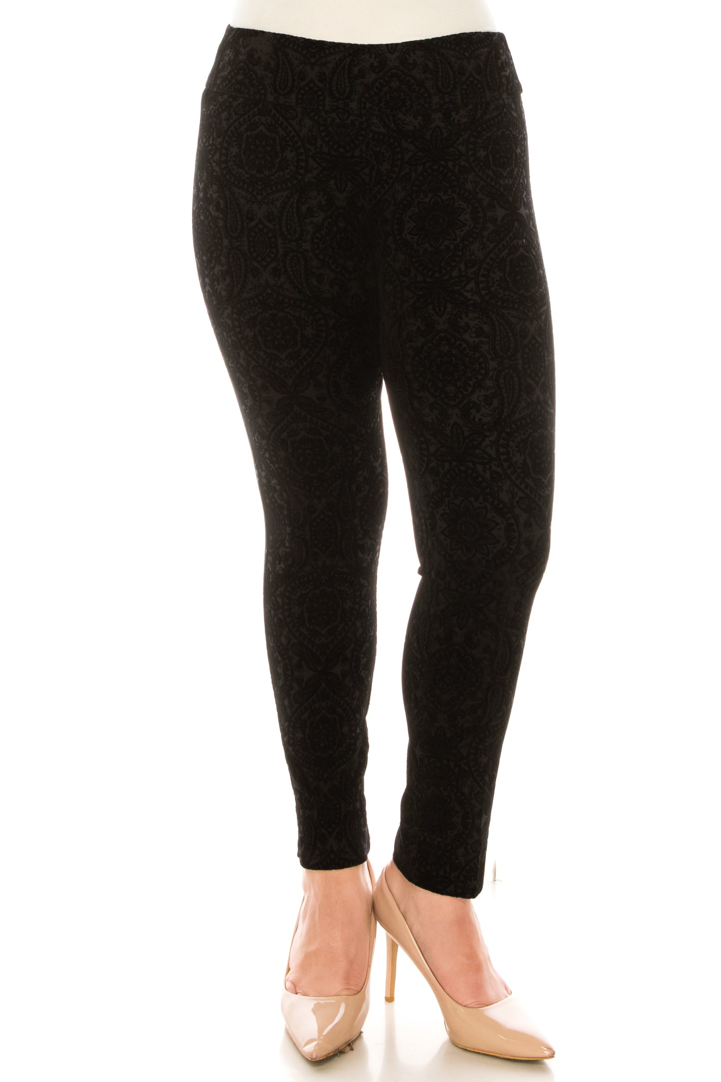 Zac & Rachel Printed Velvet Ankle Pull-On Pants