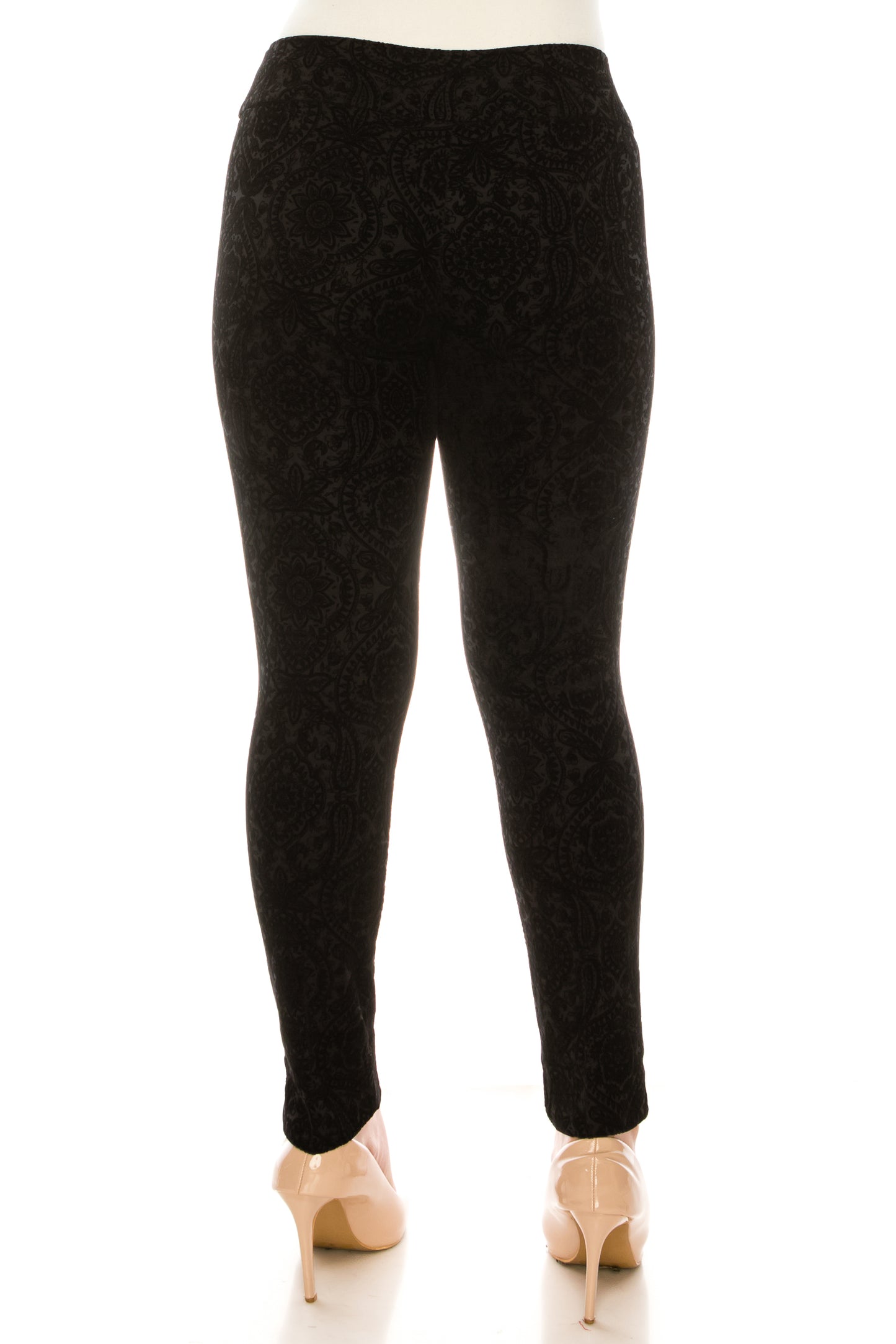 Zac & Rachel Printed Velvet Ankle Pull-On Pants