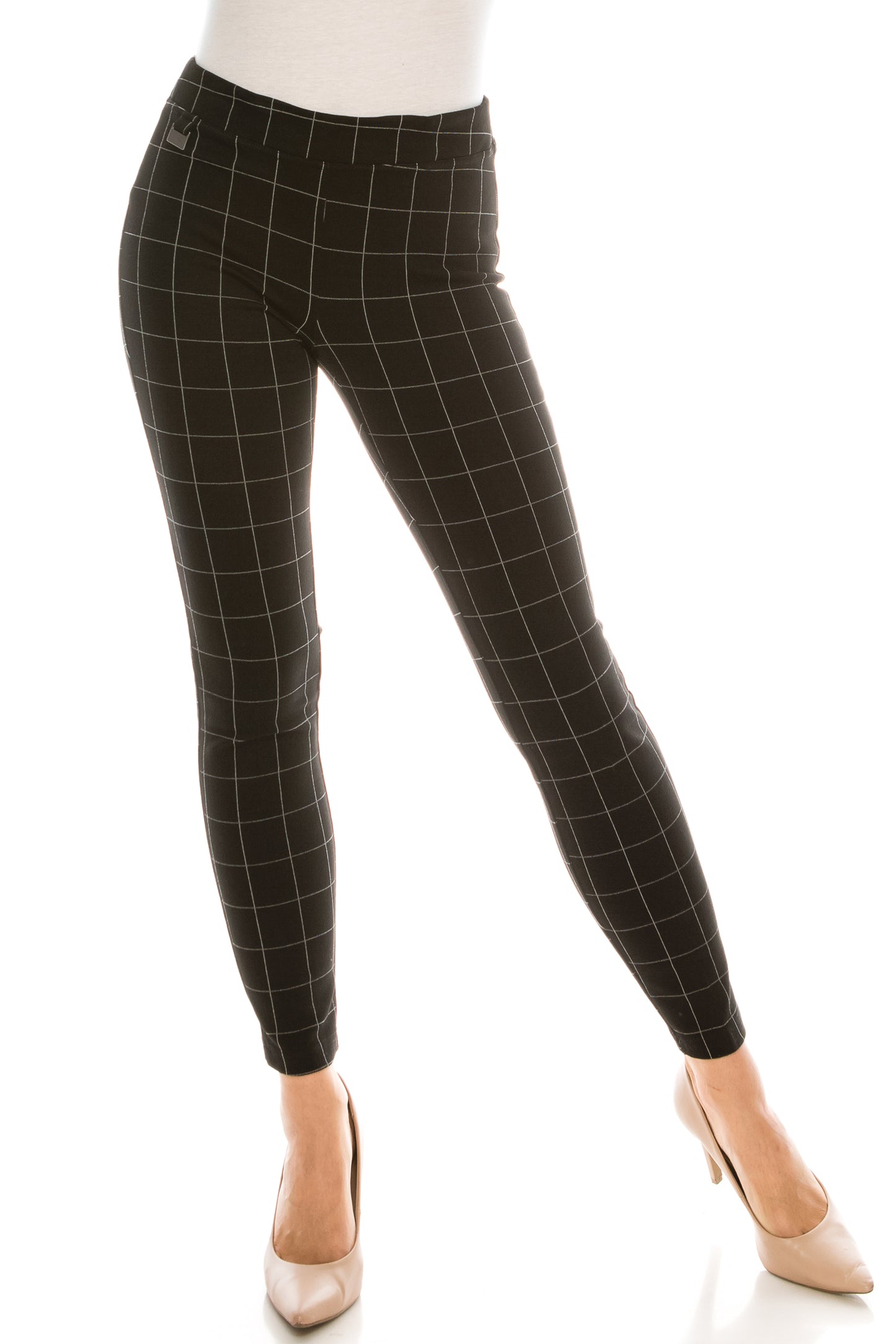 Zac & Rachel Windowpane Plaid Skinny Pants