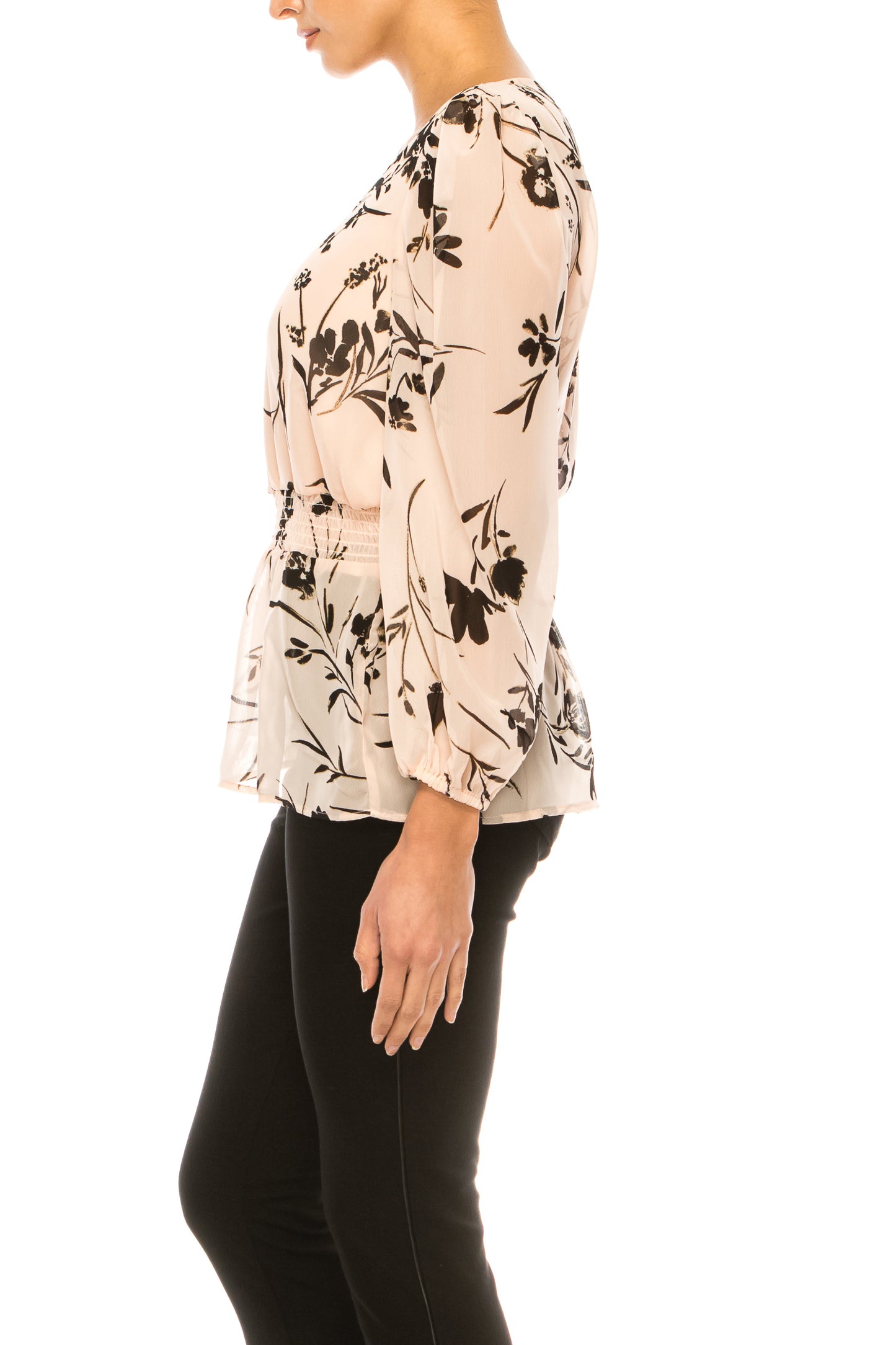 Zac & Rachel Long Sleeve Smocked Waist Top