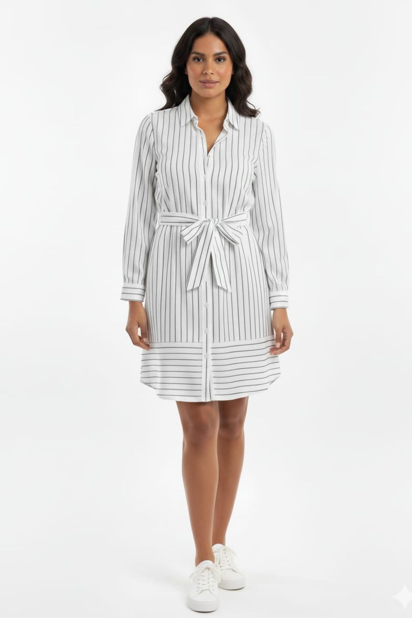 Amour Vert Pierre Striped Shirt Dress