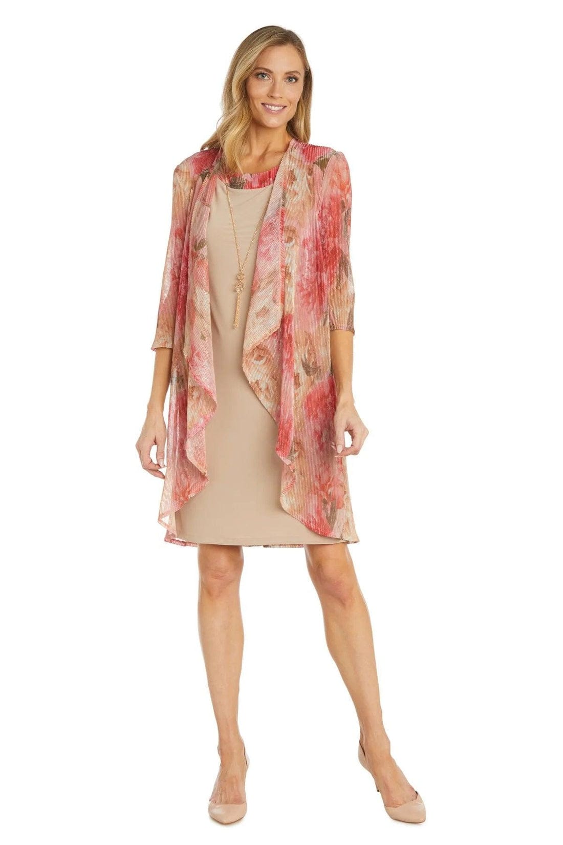 RM Richards Multicolored Floral Print Jacket Dress
