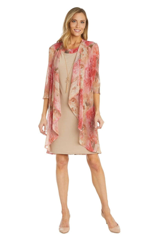RM Richards Multicolored Floral Print Jacket Dress
