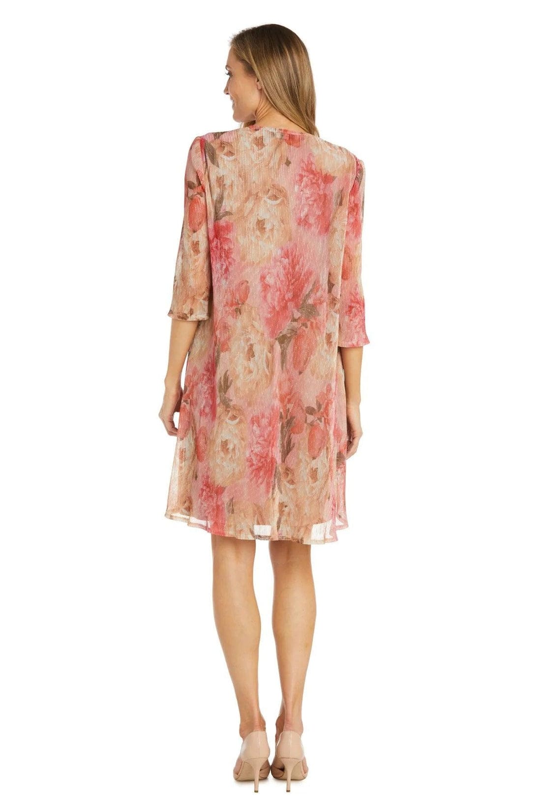 RM Richards Multicolored Floral Print Jacket Dress