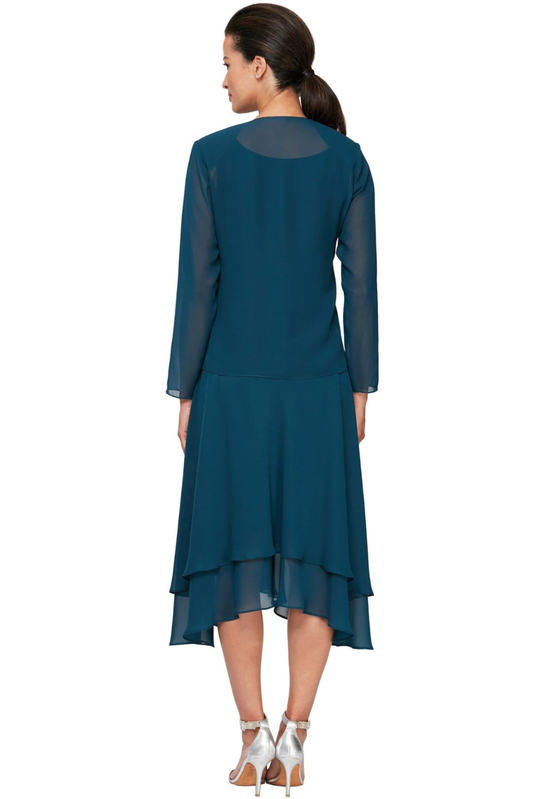 SLNY Embellished 2-Piece Evening Jacket Dress