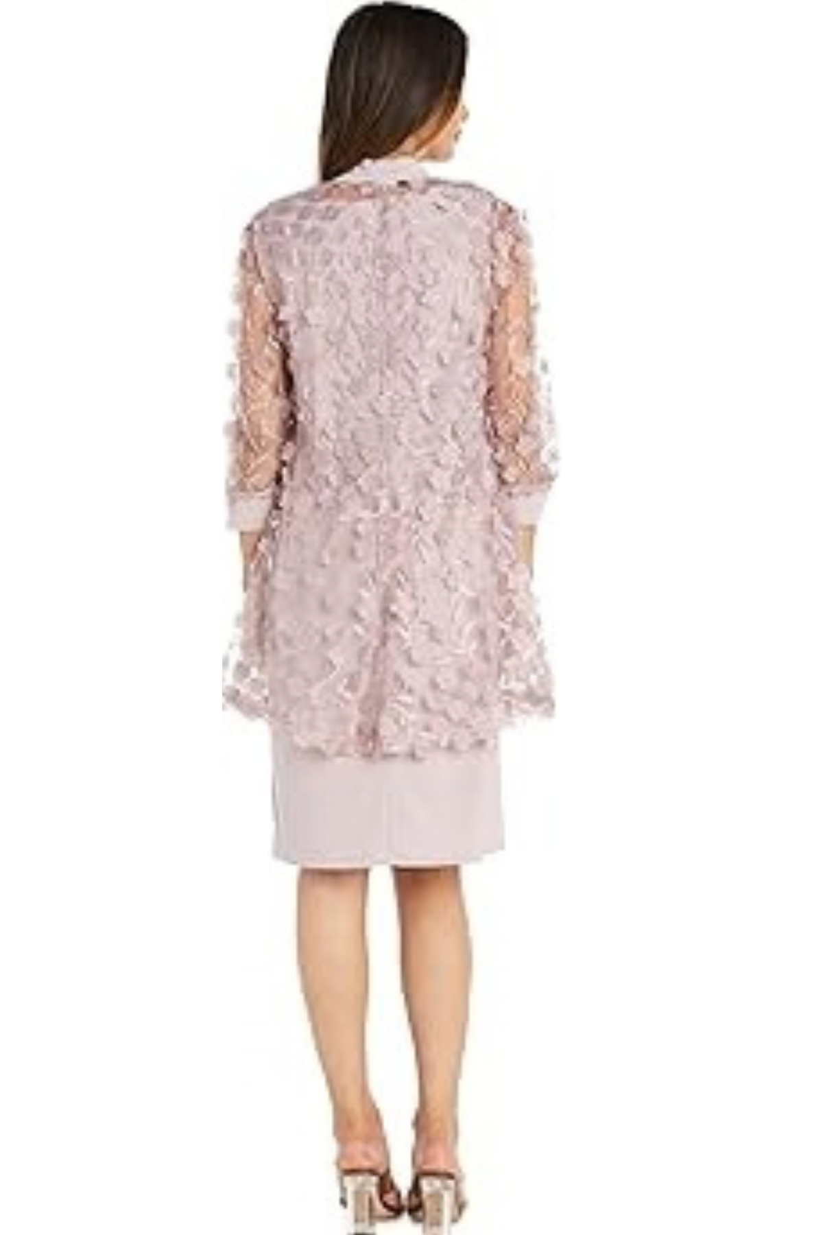 R&M Richards 3D Floral Appliqué 2-Piece Jacket Dress Set