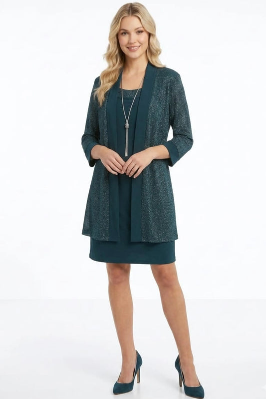 RM Richards 2 Piece Short Evening Jacket Dress