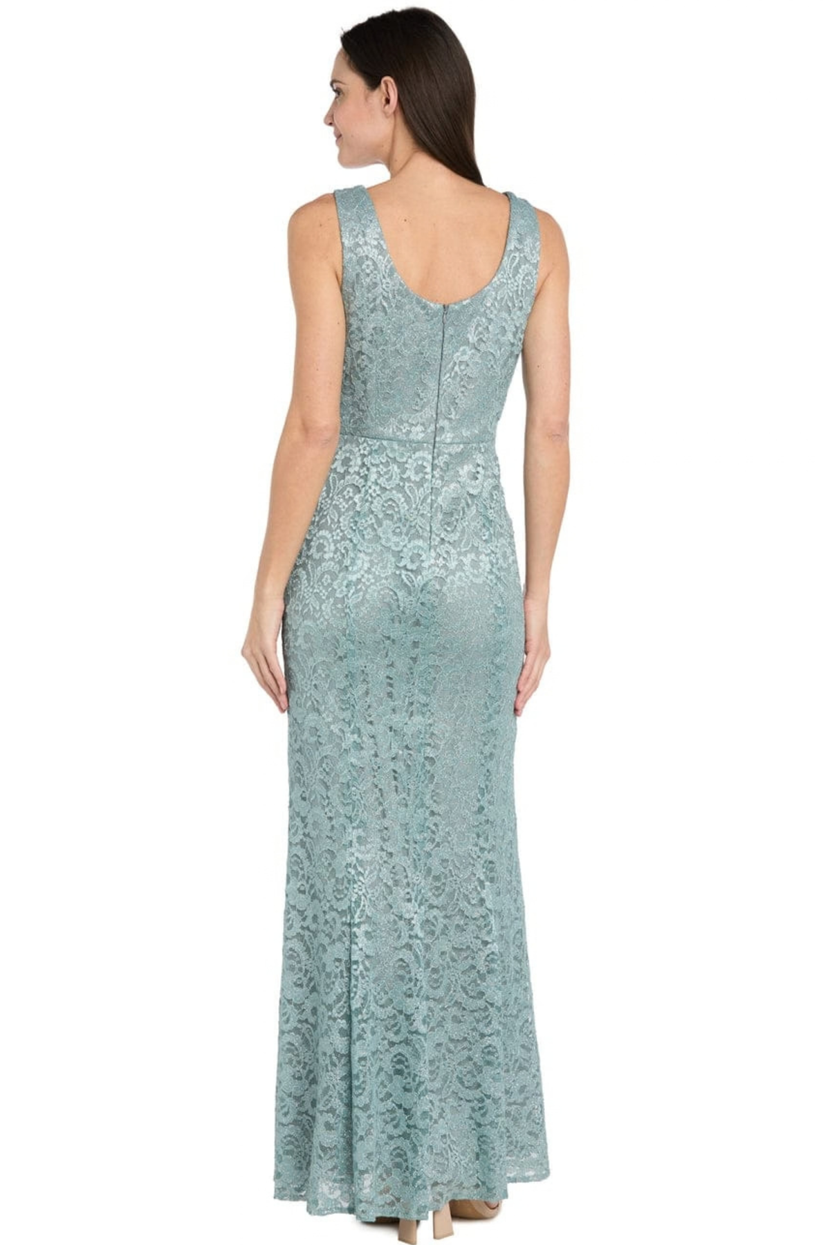 RM Richards 2-Pc Metallic Lace Formal Jacket Dress