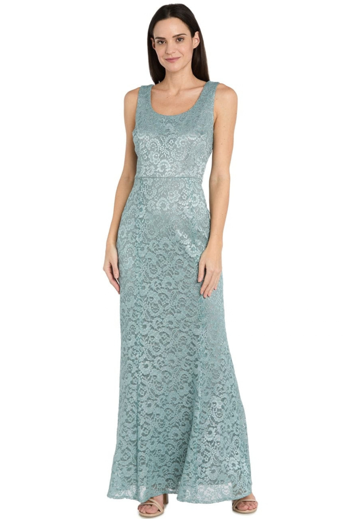 RM Richards 2-Pc Metallic Lace Formal Jacket Dress