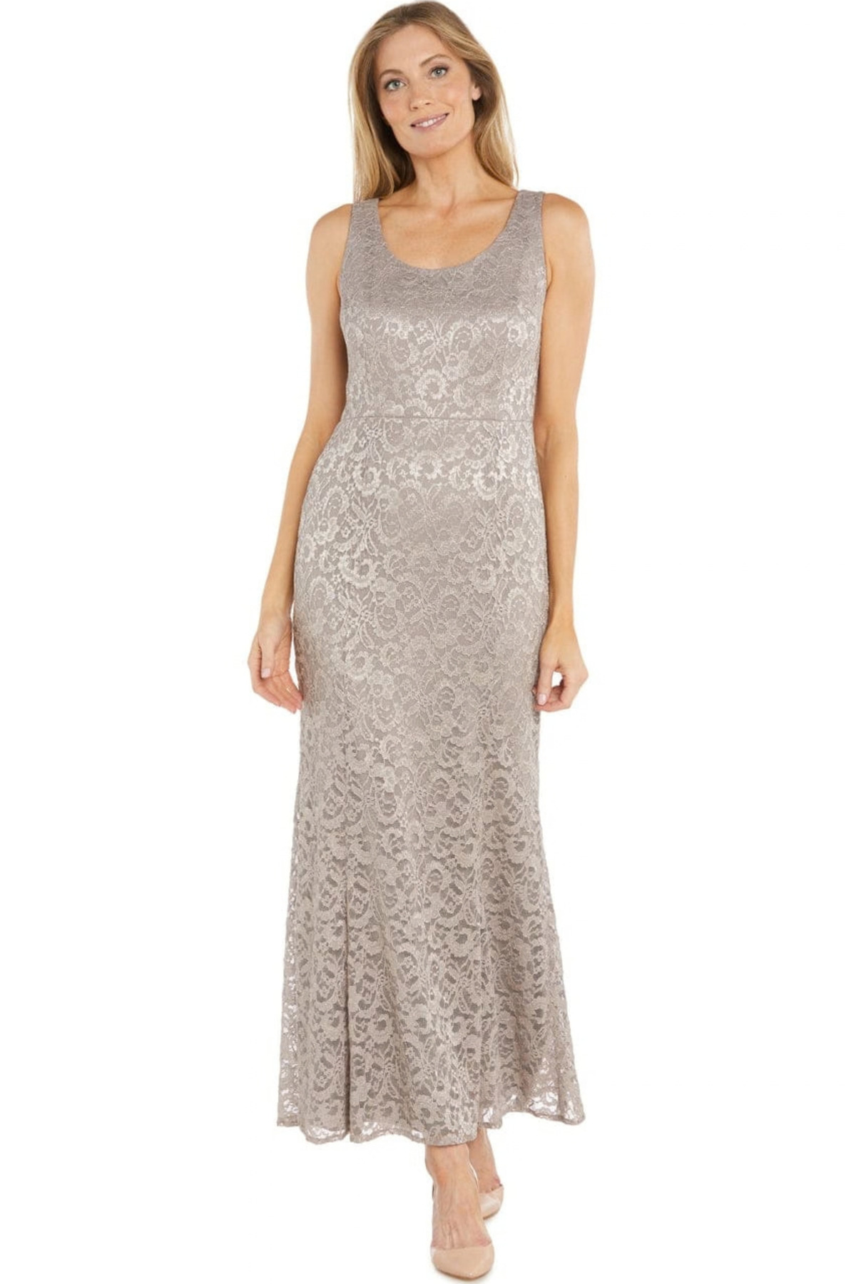 RM Richards 2-Pc Metallic Lace Formal Jacket Dress