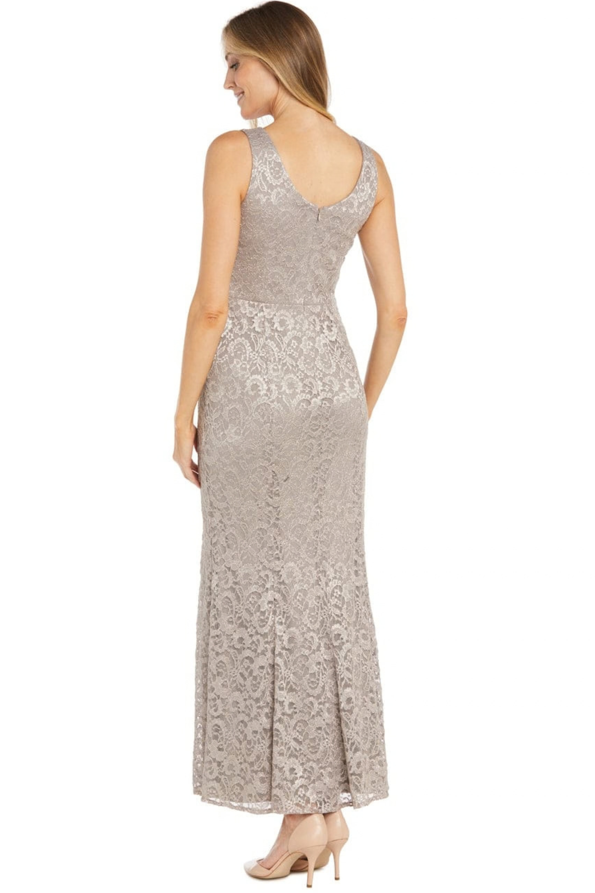 RM Richards 2-Pc Metallic Lace Formal Jacket Dress
